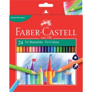 24 Crayons de couleur Tri Colour