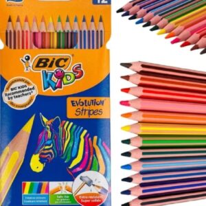 Pack de 12 Crayons de Coloriage Evolution Stripes
