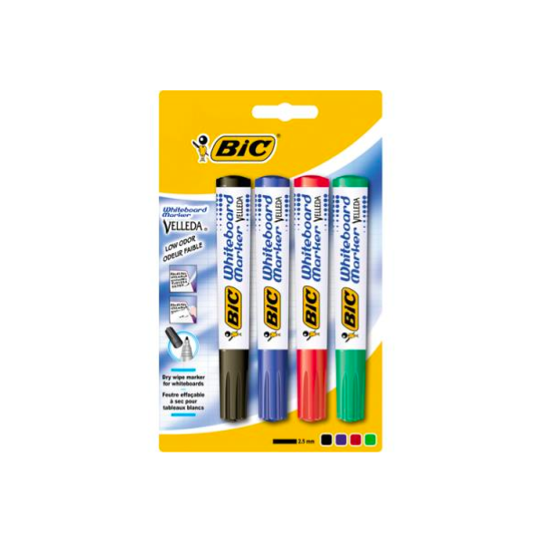 Pack de 4 Marqueurs effaçables Velleda 1701