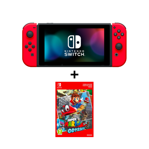 Console Nintendo Switch Red Joy Con + Jeu Super Mario Odyssey