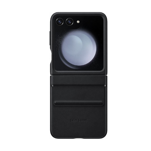 Coque en Simili Cuir pour Samsung Z Flip 5 - Noir