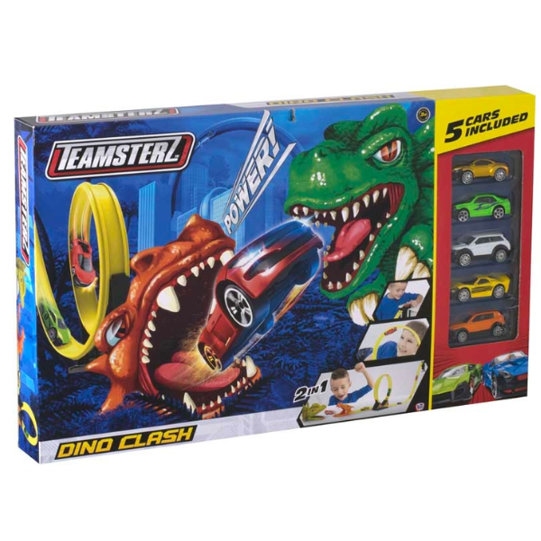 Circuit Dino Clash + 5 Voitures
