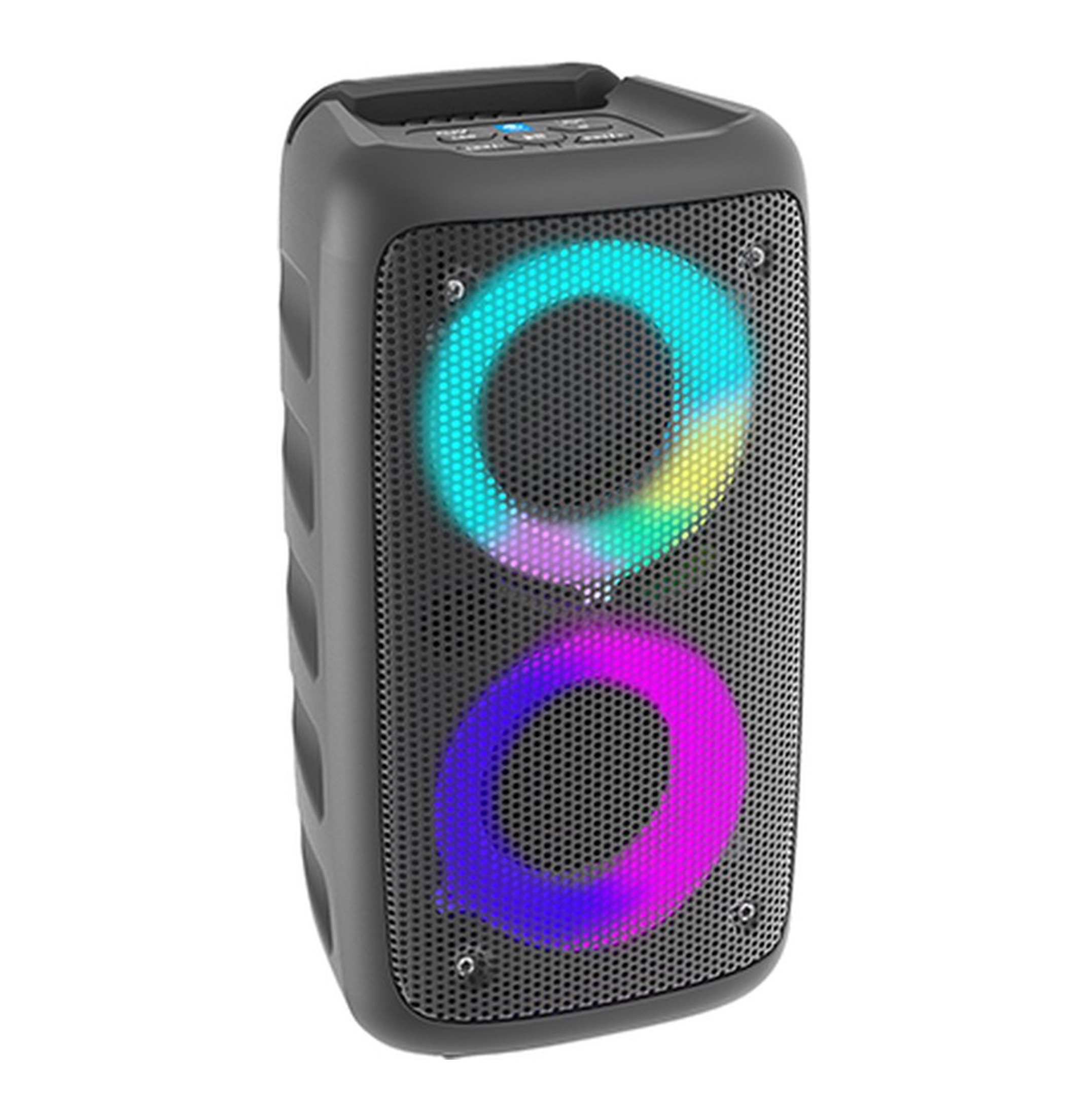 Enceinte BLuetooth Double Anneau Led Disco 100 Watts - Noir