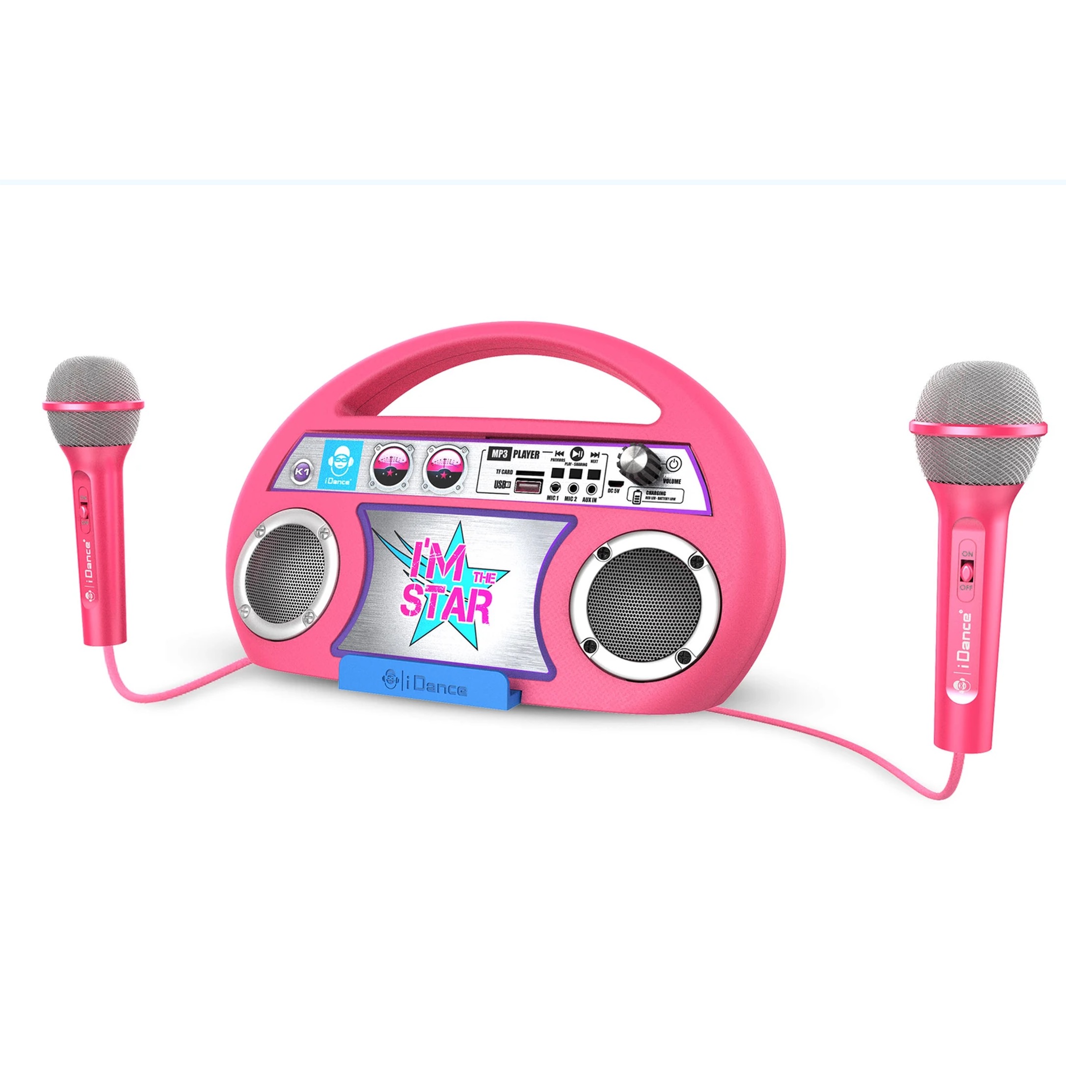 Enceinte Bluetooth i'm the star Bass reflex avec micro - Rose
