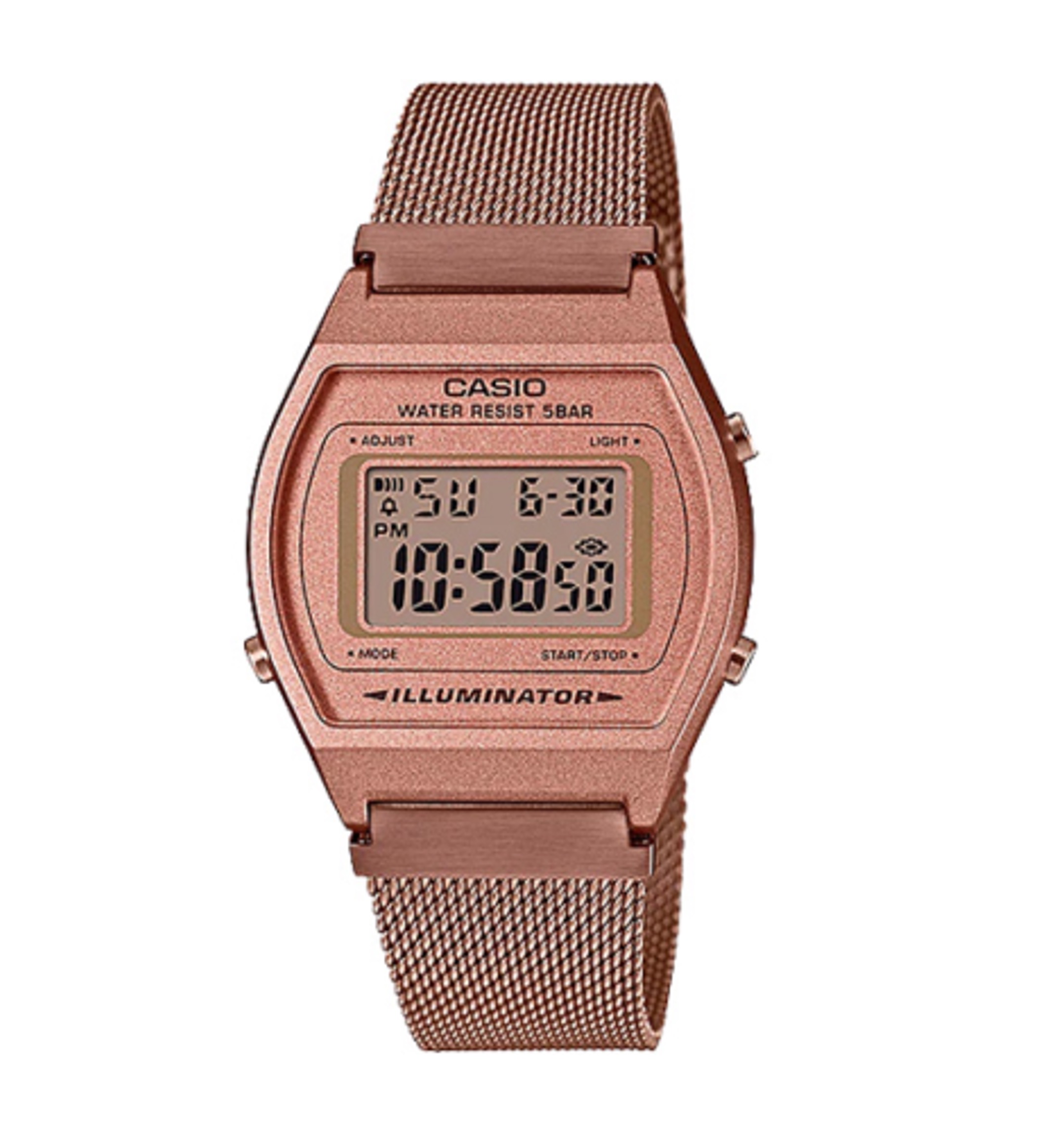 Montre Vintage avec alarme digitale - Rose Gold