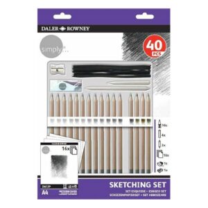 Kit de Crayons à Croquis d'Art Professionnel 40 pièces