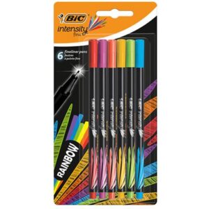 Pack de 6 Stylos Feutres Intensity Rainbow pointe Fine