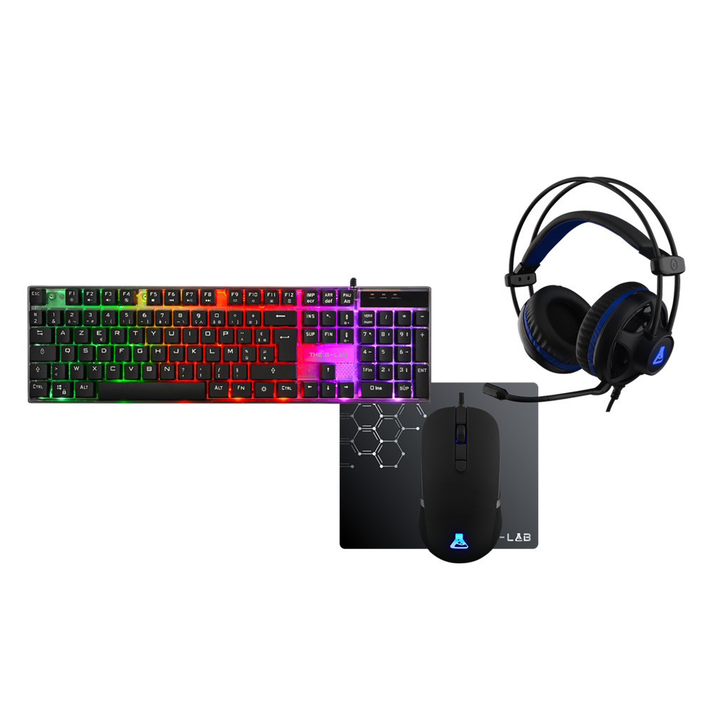 Pack Gaming Combo - Clavier Gamer Filaire+Souris+Casque+Tapis de Souris