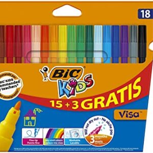 Feutres Visa de Coloriage à Pointe Fine - Etui Carton de 15+3