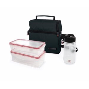 Sac à Gouter Optimal Noir + 2 Boites + 1 Bouteille