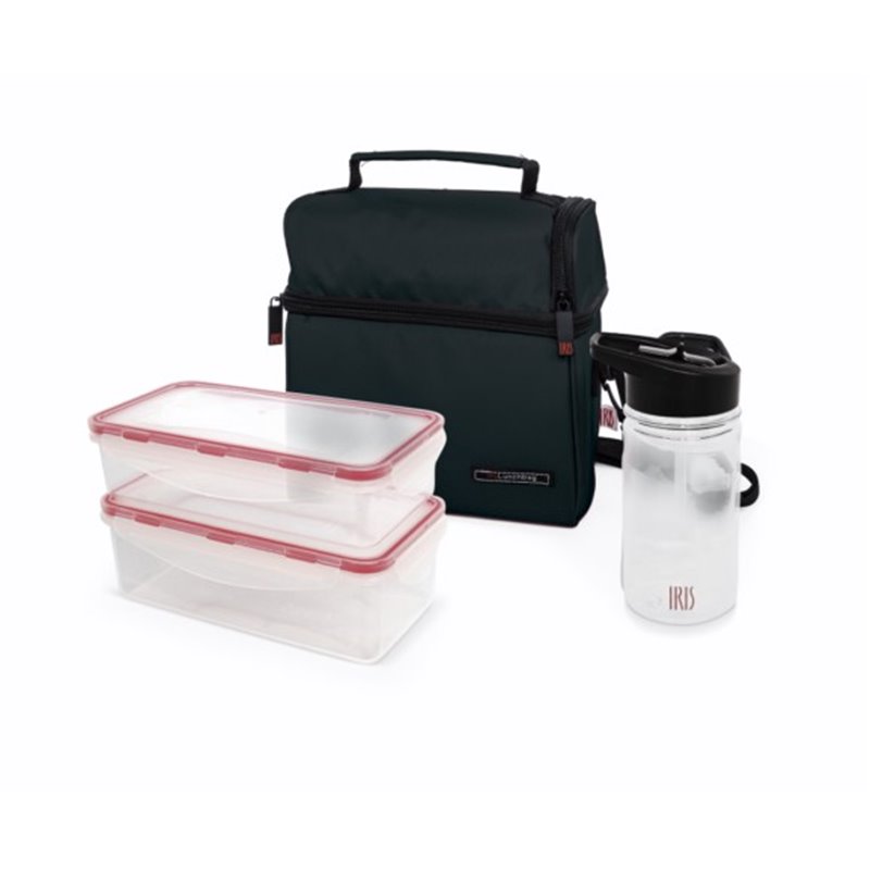 Sac à Gouter Optimal Noir + 2 Boites + 1 Bouteille