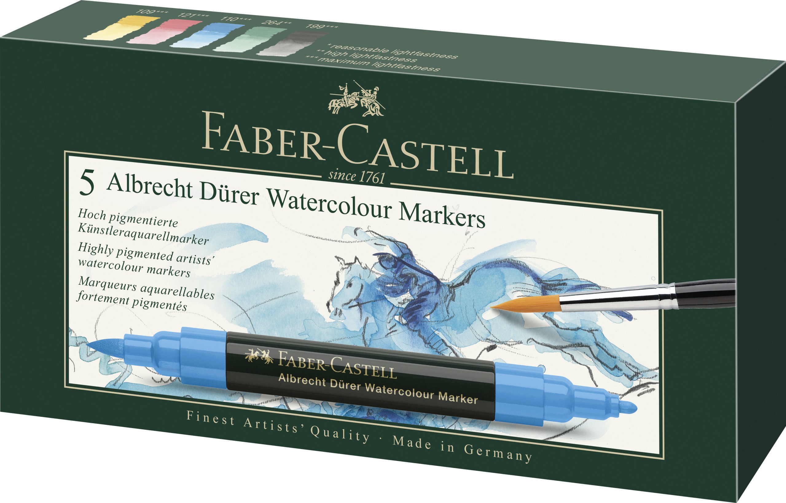 Marqueur d'aquarelle Albrecht Dürer, boîtes de 5