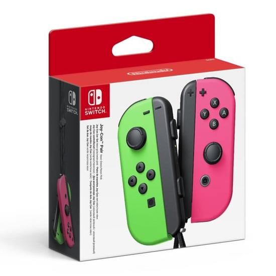 Manettes Joy-Con Vert et Rose pour Console Nintendo Switch