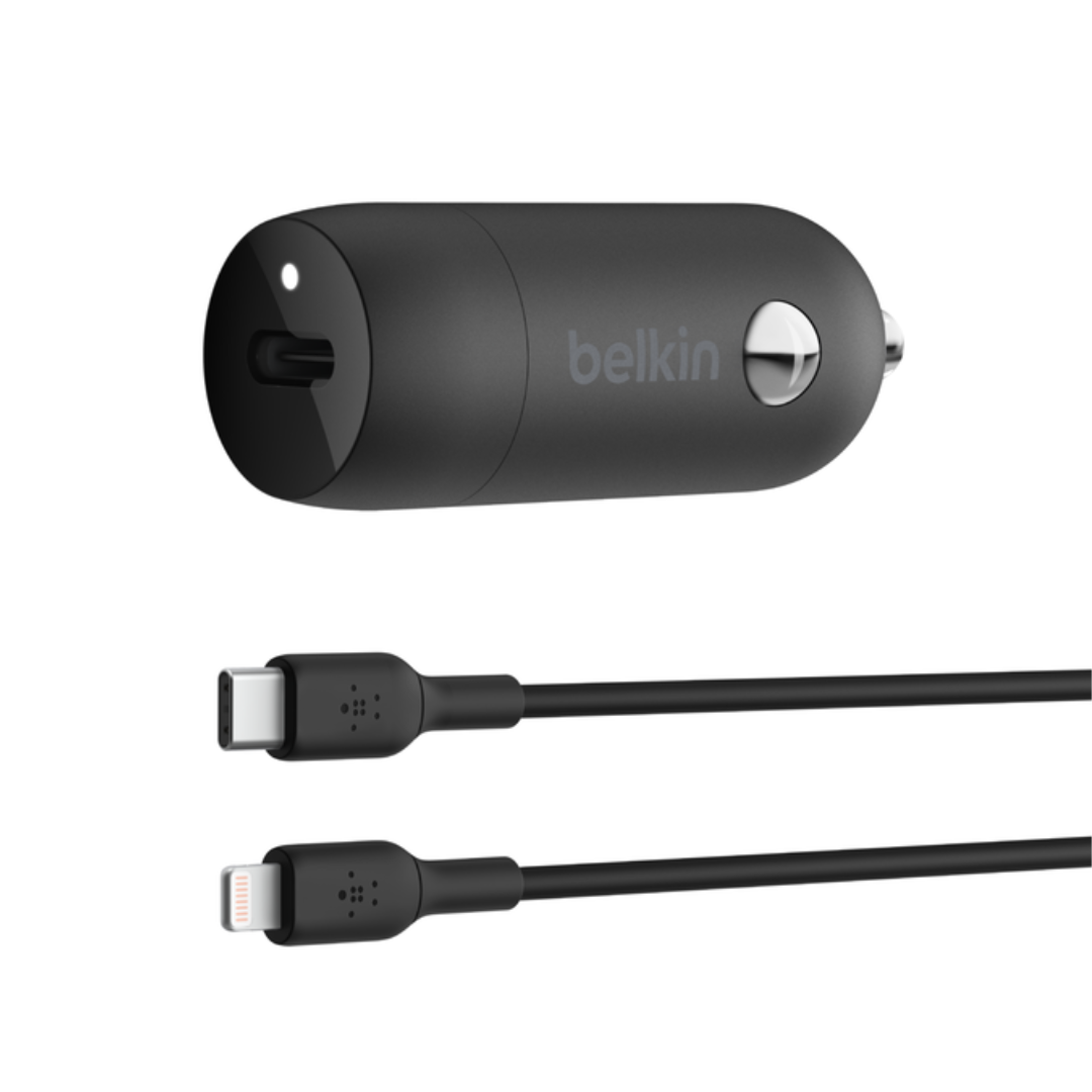 Chargeur de voiture BoostCharge USB-C 30W + câble USB-C vers Lightning