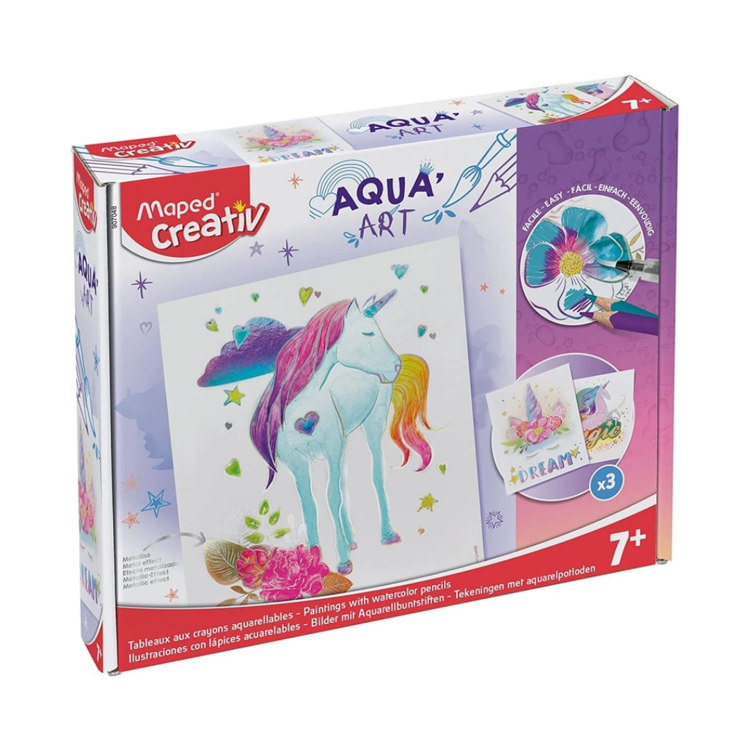 Coffret Aqua Art Licornes - Kit de peinture aquarelle