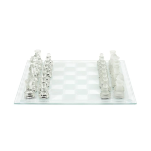 Jeu d'échecs en verre