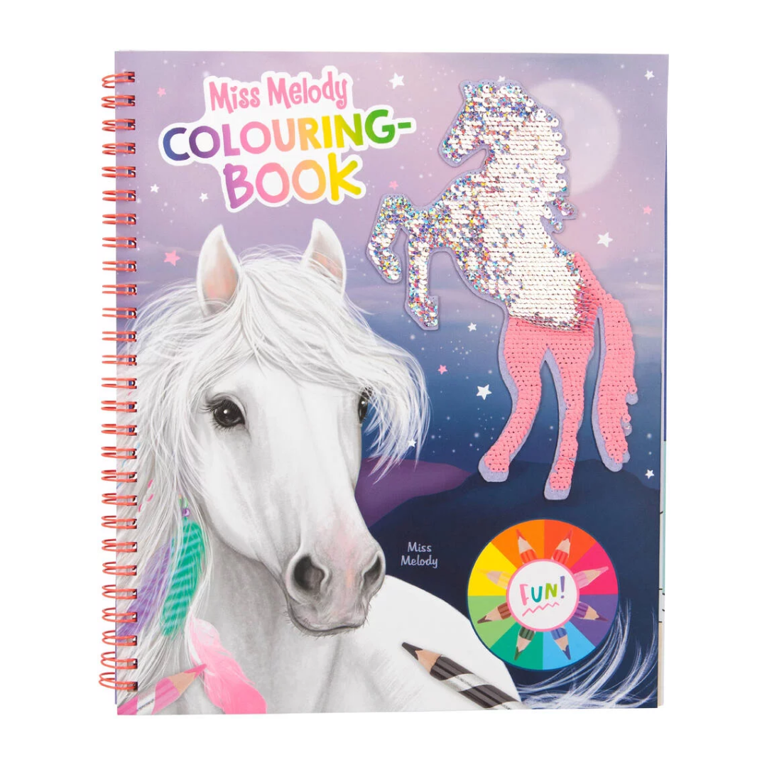 Album de coloriage Miss melody avec paillettes