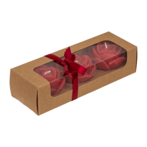 Coffret bougies en forme de rose - 3 pièces