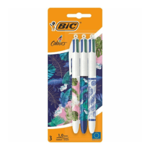 Set de Stylos bille 4 Couleurs Décors Botanical