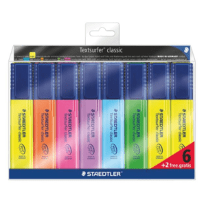 Set de 6 surligneurs Textsurfer + 2 offerts