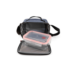 Lunchbag Goglass bleu + boîte en verre 840 ml