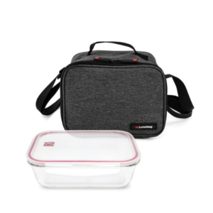 Lunchbag Goglass noir + boîte en verre 840 ml