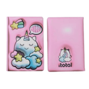 Carnet 3D A5 Licorne - Rose