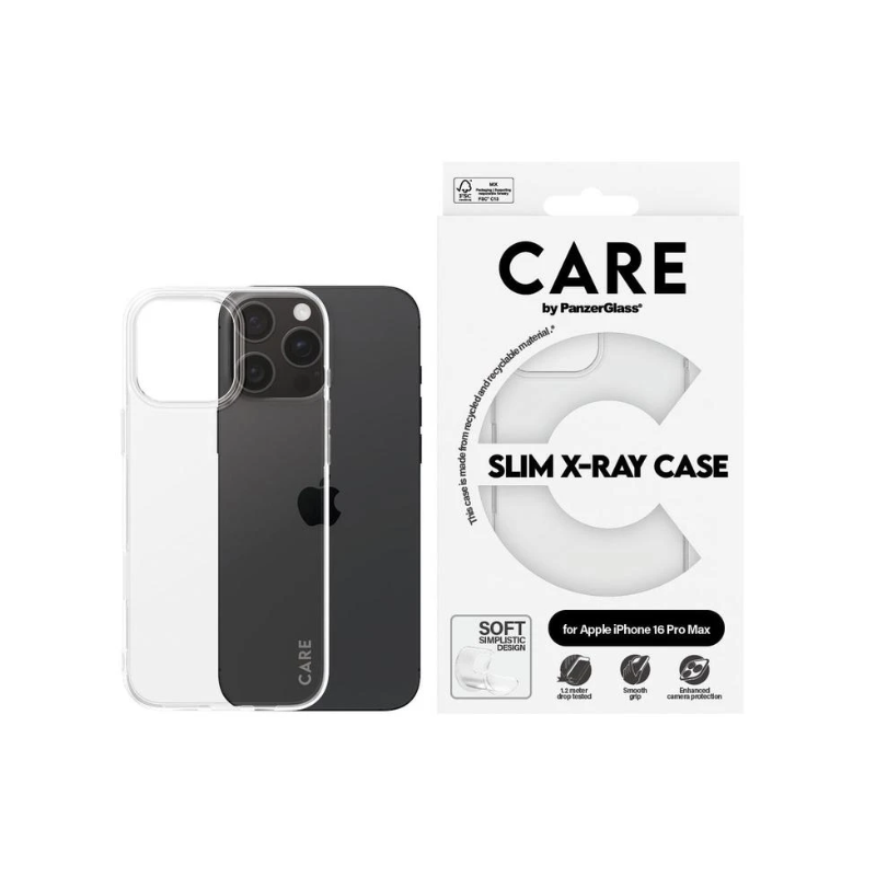 Coque tendance Care X-Ray Soft pour iPhone 16 Pro Max - Transparente