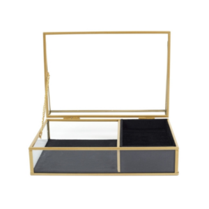 Boîte à Bijoux en Verre et Velours
