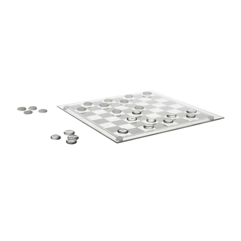 Jeu de dames en verre