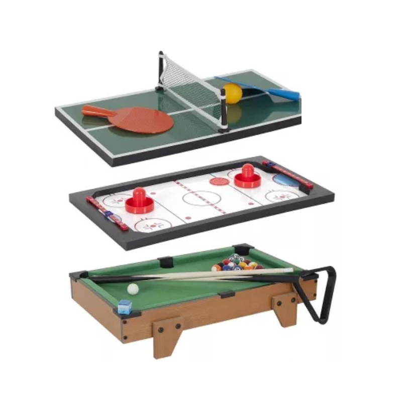 Table de Jeux 3 en 1 - Billard, Pingpong et Hockey