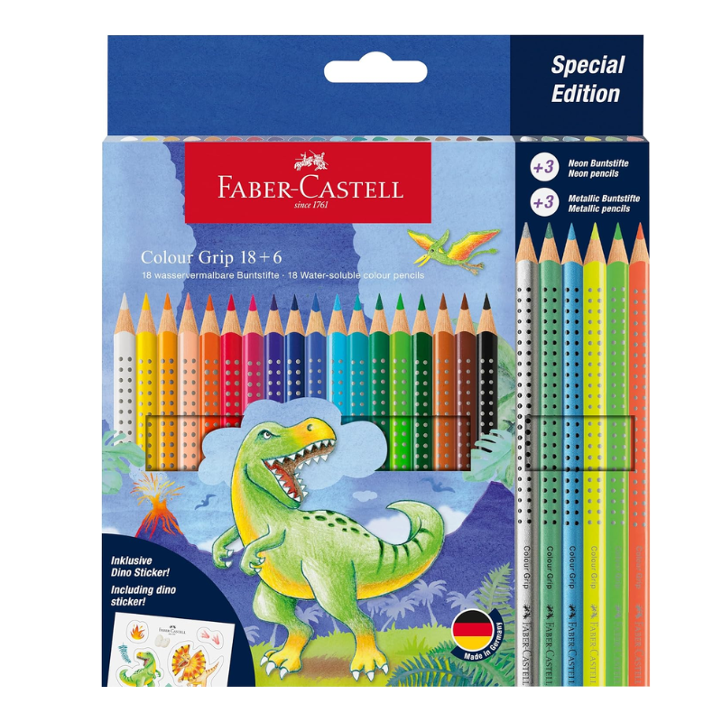 Set de 24 crayons de couleur Dino