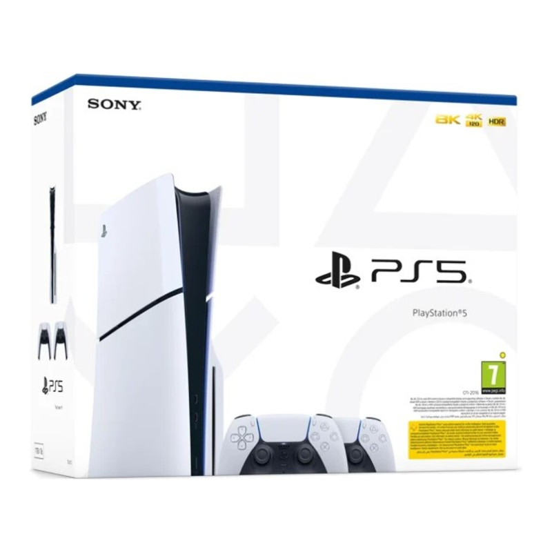 Pack Console PS5 Châssis D Slim 1 TB + 2 manettes DualSense