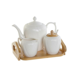 Théière en porcelaine et bambou