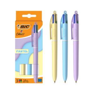 Stylo bille 4 couleurs Pastel
