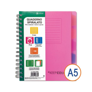 Cahier à spirale A5 avec intercalaires - 240 pages