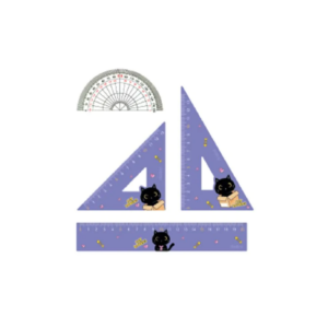 Ensemble de géométrie Black Cat - 4 pièces