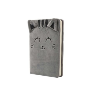 Carnet Peluche A5 Chat gris