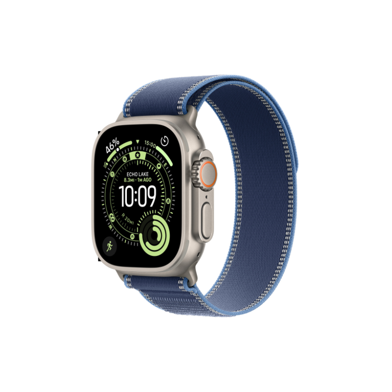 Apple Watch Ultra 3 & Cellular 49 mm - Natural titanium Case & Blue/Bright Blue Trail Loop - M/L