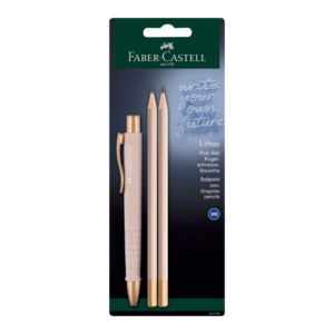 Ensemble Urban Poly Ball - 1 Stylo + 2 Crayons - Rose