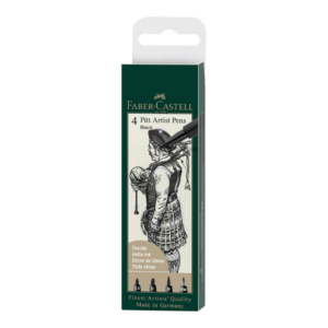 Set de 4 feutres Pitt Artist - Noir