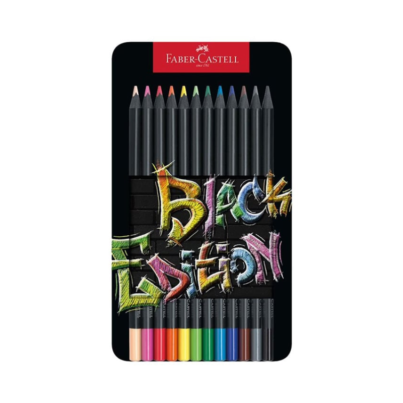 Pack de 12 crayons de couleur Black Edition