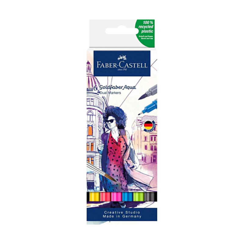Set de 6 Feutres Goldfaber Aqua Couleurs vives