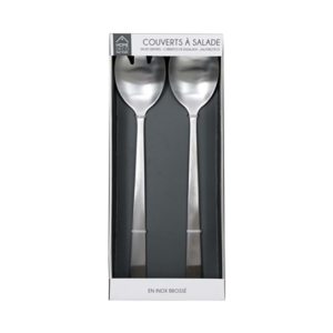 Couverts à salade en inox brossé