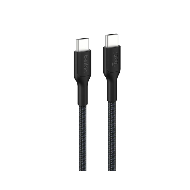Câble tressé USB-C vers USB-C 240 W 2 m - Noir