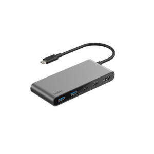 Adaptateur USB-C avec 7 ports dont 2 ports USB-C - Gris