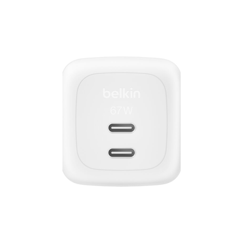 Chargeur GaN BoostCharge Pro USB-C à 2 ports 67 W – Blanc