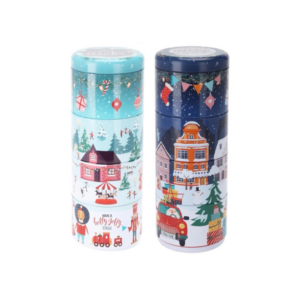 Boîte de rangement en métal Noël - Avec 4 compartiments