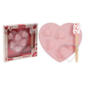 Ensemble de pâtisserie Cœur en silicone - 3 pièces