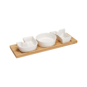 Plateau de service + 3 bols